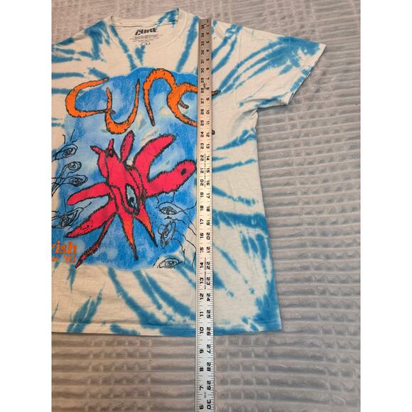 Adult The Cure Wish Tour 92 Remake Blue Tie Dye Graphic Tee T-Shirt Small Medium - Picture 6 of 7